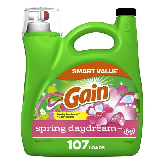 Gain Liquid Laundry Detergent, Spring Daydream Scent, 154 fl oz, 107 Loads
