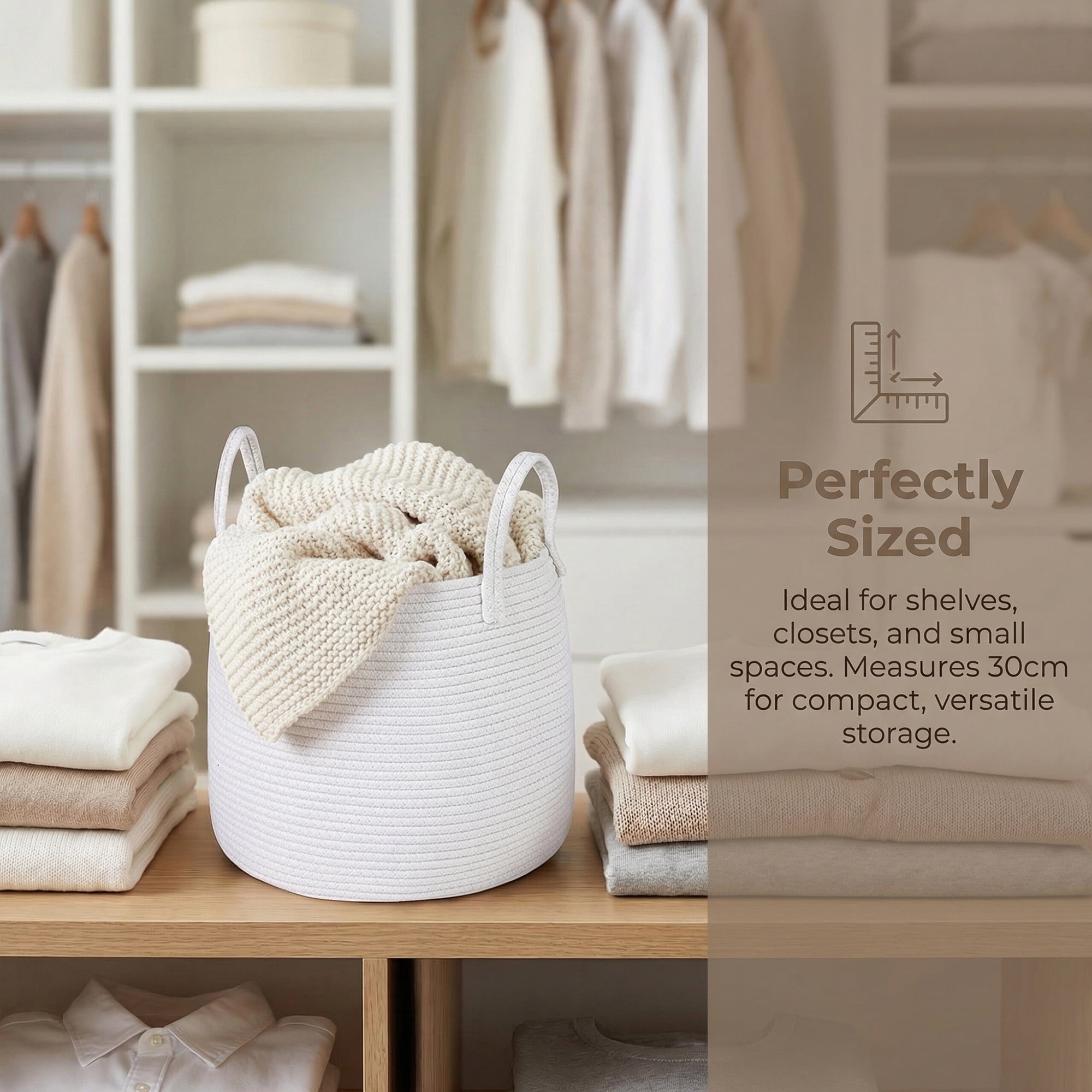 Unique Bargains Storage Basket Shelf Closet Storage Bin White 13.8*13.8*11.8in