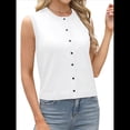thumbnail image 2 of Chaleco Tipo Suéter para Mujer, -Verano 2025, Informal, Ligero, de Punto, Sin Mangas, con Botones, Ropa de Moda. L, 2 of 7