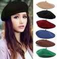 thumbnail image 2 of Women Beret Hat Solid Color Elastic Warm Soft Painter Hat Autumn Winter Travel Daily Wear Fashion Accessory, 2 of 8