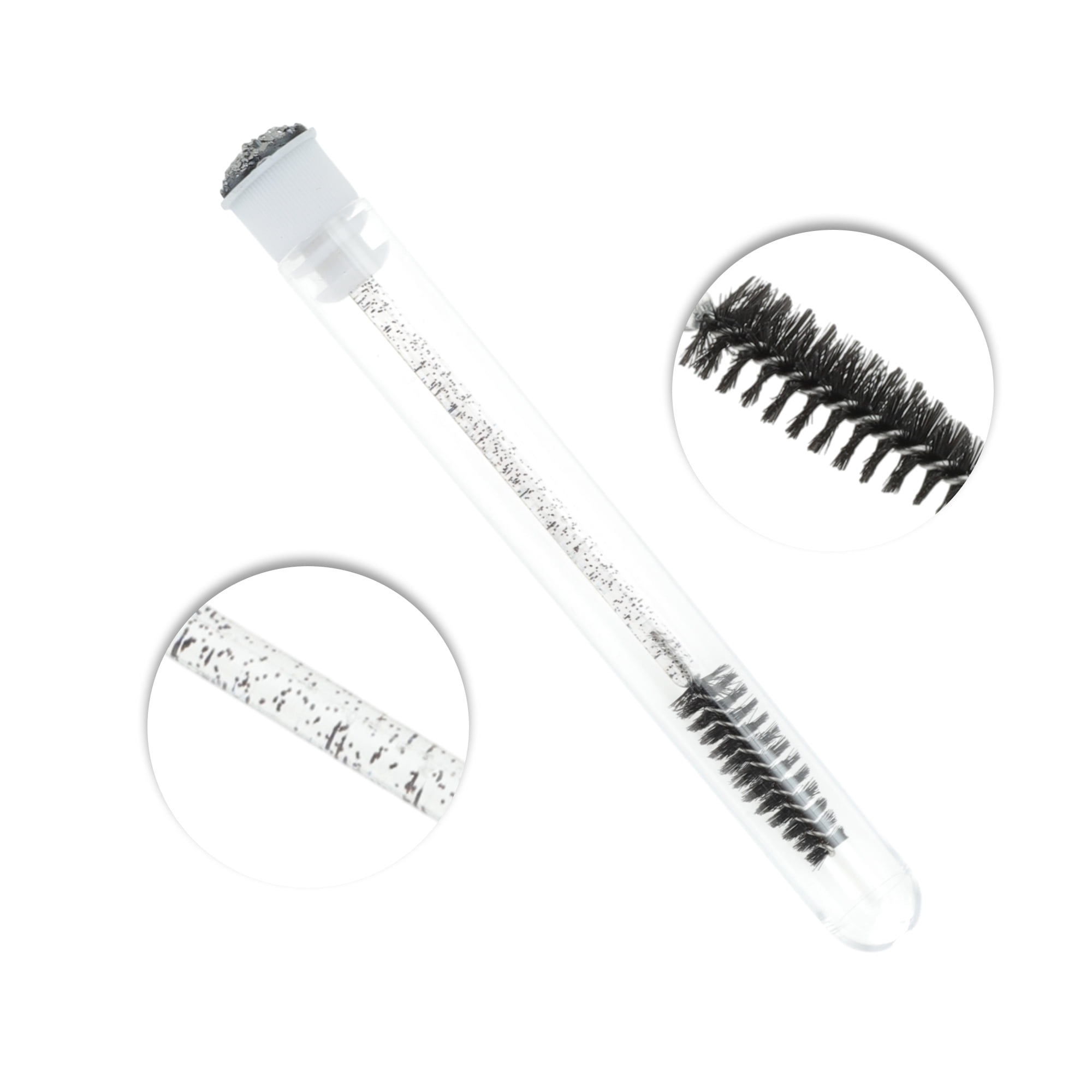 Unique Bargains 1 Pc Soft Reusable Eyelash Brush for Vacation in Tube Gray