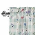 thumbnail image 4 of Bunny Easter Rod Pocket Curtain Valance, Spring Floral Rabbits Checkered Farmhouse Farmhouse Window Valance for Living Room, Bedroom, Kitchen 60"W x 18"L, 4 of 9