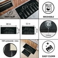 thumbnail image 2 of Chic Cutlery Print Black Wool-Effect Kitchen Mat and Runner Rug Set of 2, 2 of 5