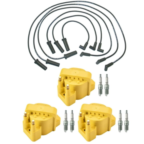 3 Heavy Duty ISA Ignition Coils, Wireset and 6 NGK Copper Spark Plugs Compatible with 00-04 Buick Regal 3.8L V6 Replacement for DR39 Fits select: 2007-2008 BUICK LUCERNE CXL