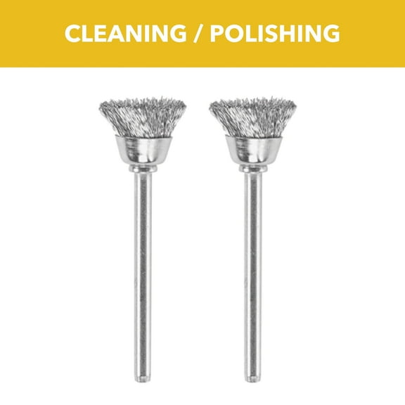 Dremel 442-02W 1/2" Cleaning & Polishing Carbon Steel Brushes Rotary Tool Accessory, 2 Pack