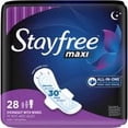 thumbnail image 2 of Stayfree Maxi Overnight Pads with Wings for Women, Reliable Protection and Absorbency of Feminine Periods, 28 Count, 2 of 2