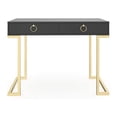 thumbnail image 1 of Nathan James Leighton 2 Drawer Office Writing Desk, Black and Gold Finish, 1 of 7