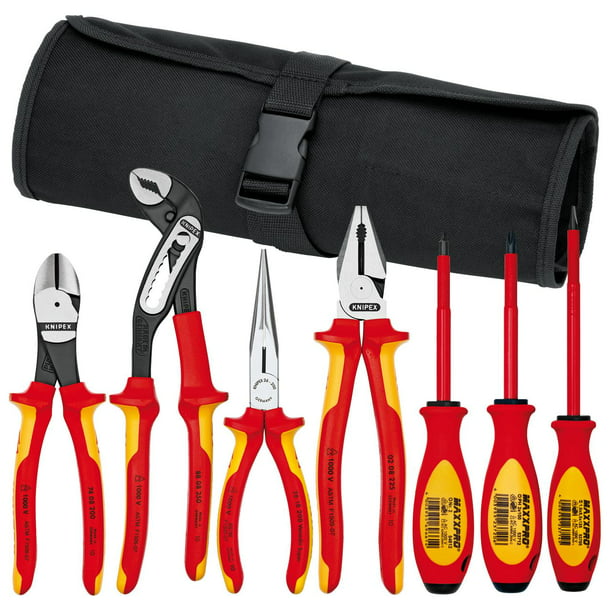 Opsætning storhedsvanvid Hobart KNIPEX Tools 98 98 25 US, 1000V Insulated Pliers, Cutters, and Screwdriver  Commercial Tool Set, 7-Piece - Walmart.com