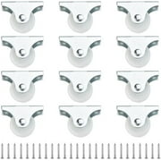 XUHOG 12 Pack 25mm Fixed Casters Small Furniture Casters Small Rubber Casters Non-Swivel Trolley Wheels Caster