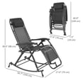 thumbnail image 2 of Adjustable Grey Zero Gravity Rocking Lounge Chair - Outdoor Patio Recliner with Headrest & Tray - Perfect for Garden, Beach & Camping Relaxation, 2 of 7
