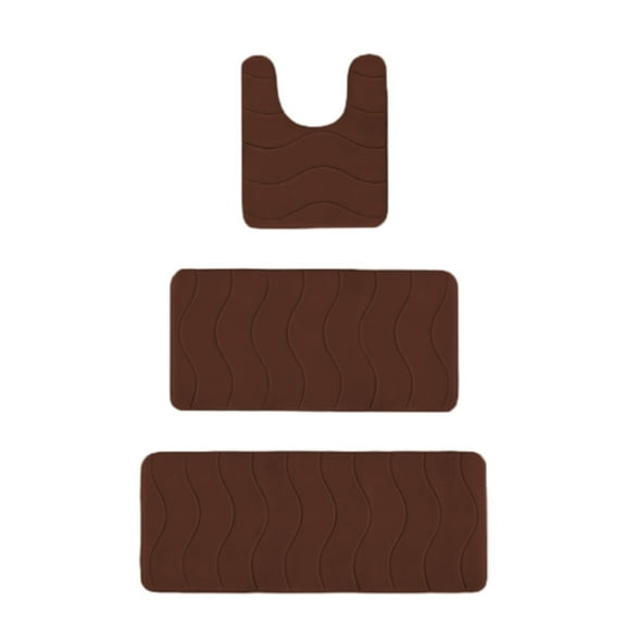 potrochi 3 Piece Bathroom Rugs Bath Mat Set, Memory Foam Bath Mats for Bathroom - Non-Slip, Rubber Backing Bath Rugs, Washable Bathroom Rug Mats - Dries Quickly, Bathroom Rug Set