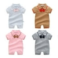 thumbnail image 7 of Tisuna Baby Bodysuit For Newborn Boys Girls Solid Color Short Sleeve Lapel Neck Romper Cute Stylish Summer Unisex Baby Clothes Size 6-9 Months, 7 of 7