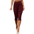 thumbnail image 5 of AnuYalue Women's Wrap Tie Capris Pants High Waisted Capri Leggings Skinny Casual Cropped Yoga Pants, 5 of 9