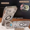 thumbnail image 4 of Magnetic Stand for iPhone 17 Pro Case, [Compatible with Magsafe][Built-in Camera Lens Protector] Luxury Glitter Bling Card Soft TPU Diamond Rhinestone Clear Cover for Women Girls 6.3'', Blue, 4 of 12