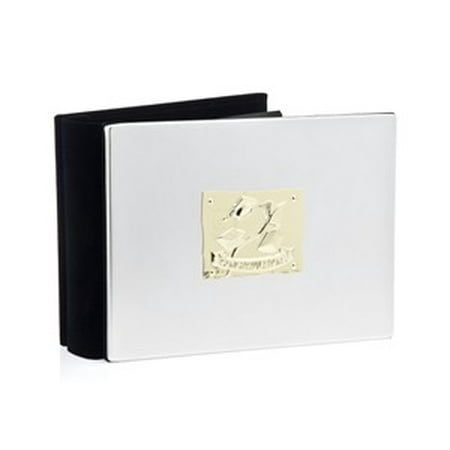 4x6 Silver-Plated Graduation Graduate Theme Picture Photo Album, Holds Up to 100 Photos