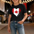 thumbnail image 3 of T-Shirt Drapeau Canadien Filles Drapeau Canadien Col Rond Manches Courtes Blouse Enfants Fête de l'Indépendance Canadienne Décontracté Patriotic 1st July Coupe Régulière Filles Fête du Canada T-Shirt Graphique, 3 of 6