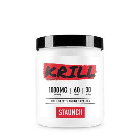 Staunch Krill Oil (Omega 3 Supplement) 60 Softgel Capsules, Non-GMO, Gluten