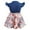 Pink, variant on Aislor Toddler Kids Girls Sleeveless Denim Floral Pleated Swing Dress with Belt Princess Dress Size 2-14 A Navy Blue 8