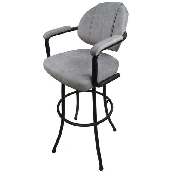 Tobias Designs 30" Fabric Swivel Tilt Bar Stool in Sandstone and Black
