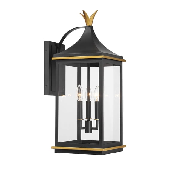 SIM-803-MK-TG Crystorama Lighting Simpson - 3 Light Outdoor Wall Mount-25 Inch Tall and 10 Inch Wide
