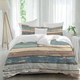 thumbnail image 2 of Blue Brown Beige Farmhouse Bedding 3 Piece Duvet Cover Set California King, Vintage Wood Soft Microfiber Comforter Cover with Zipper Closure & Pillowcases, Wrinkle & FadeResistant Quilt Cover, 2 of 9