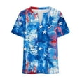 thumbnail image 4 of Fartey Stars Stripe Graphic Tees for Women Plus Size Independence Day Tops 4th of July Short Sleeve V Neck T Shirts Dressy Casual Festival Shirt Blue XXXL, 4 of 5