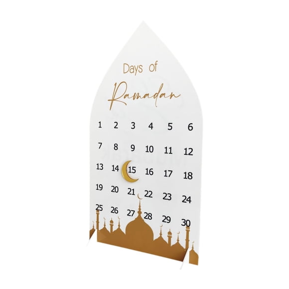 Calendario acrílico Ramadán Festival Decoración de la fiesta Favores de la colección Ornamento de escritorio para comedor de interior de Estilo a
