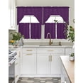 thumbnail image 4 of Solid Color Swag Valance and Tier Curtains Set Purple Kitchen Curtains 3 Piece Set Rod Pocket Panels for Bedroom Cafe Swag Valances and 24 inches Tiers, 4 of 6