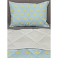 thumbnail image 3 of Yellow Bird Comforter & Sham Bedding Set, Themed Pattern Symmetric Simple Tiny Chickens, 3 pcs Duvet Set Microfiber Filling Quilt, 5 Sizes, Pale Blue Pastel Yellow, by Ambesonne, 3 of 4