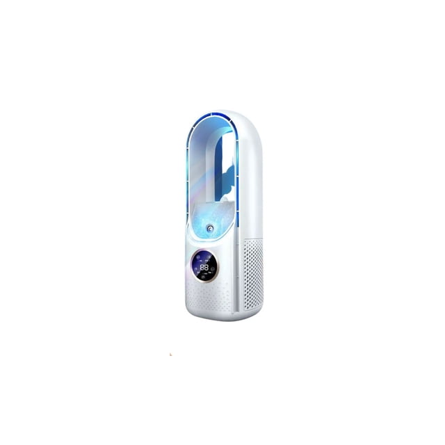 Ventilador de mesa, aire acondicionado portátil, USB, sin aspas, blanco