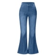 thumbnail image 6 of MGCWSH Butt Lifting Low Rise Flamingo Jeans for Women Trendy Stretch Wide Leg Pants Denim Light Blue L, 6 of 6