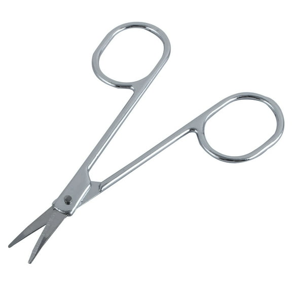 Unique Bargains Handy Metal Hair Trimmer Eyebrow Scissors Shaper Curved Tip