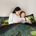 thumbnail image 4 of Manfei Vintage Oil Witch King Size Comforter Sets 3pcs, Spooky Black Cat Happy Halloween Comforters King Size, Dark Green Brown,Black Reversible,1 Comforter and 2 Pillowcases, 4 of 6