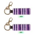 thumbnail image 4 of Keychain 6×3.1×1inpu Leather With Delicate Touch And Strong Recognition Is Used For Daily Travel, Work And Picnic Violet Violet Stripe_2, 4 of 8
