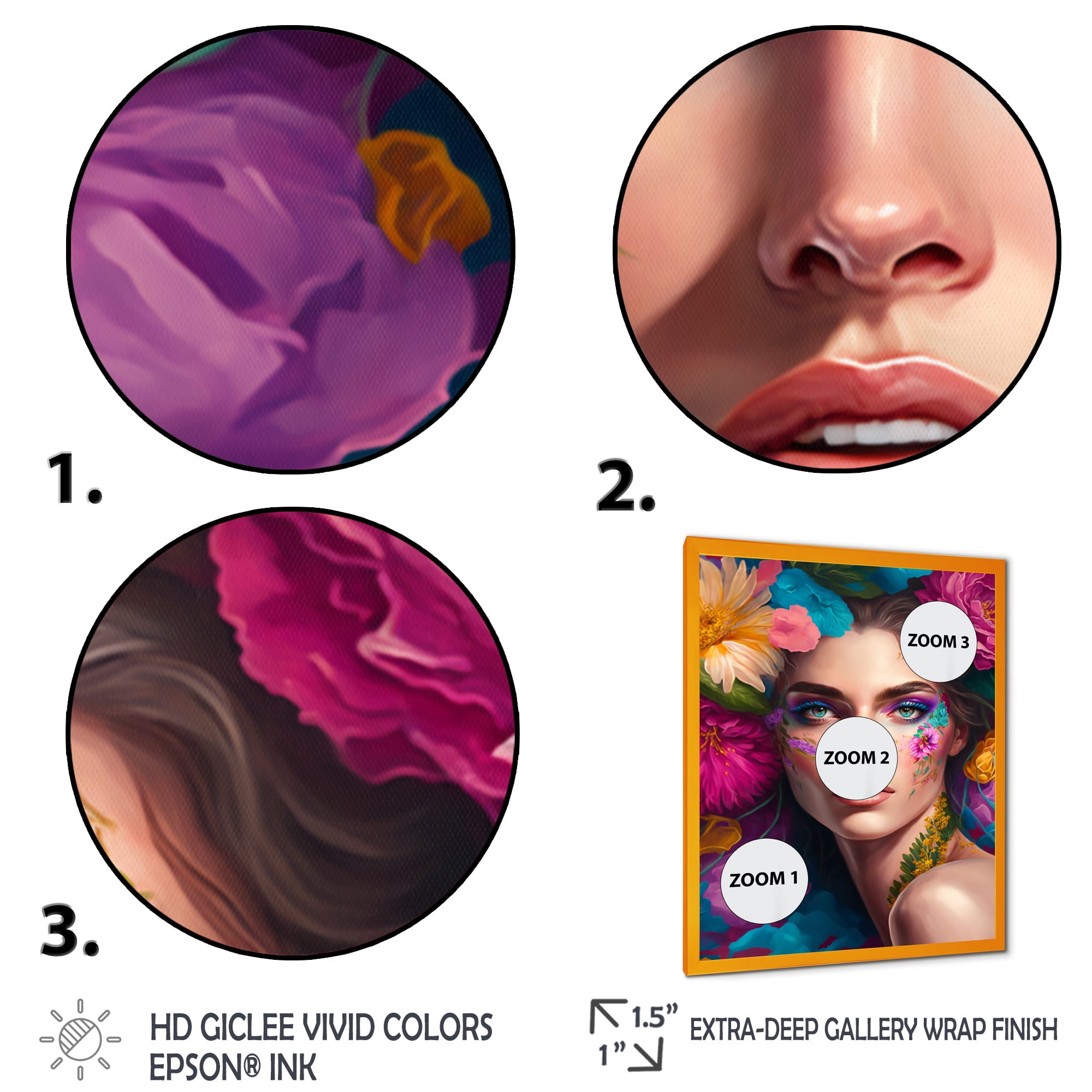 Designart Floral Sensual Woman Portrait VI Framed Wall Art
