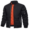 thumbnail image 4 of Thousandth Men's Bomber Jacket Reversible Warm Coat Quilted Lined Windproof Baseball Collar Jacket Casual Fall Winter Outerwear, 4 of 6