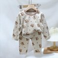 thumbnail image 2 of TOWED22 Toddler Boy Fall Outfits Set Long Sleeve Graphic Round Neck Pullover Top Thick Jogger Pants Soft Clothes 2Pcs(Coffee,18-24 M), 2 of 6