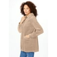 thumbnail image 3 of Woman Within Plus Size Pleat-Back Corduroy Jacket Long Oversized Barn Coat, 3 of 6