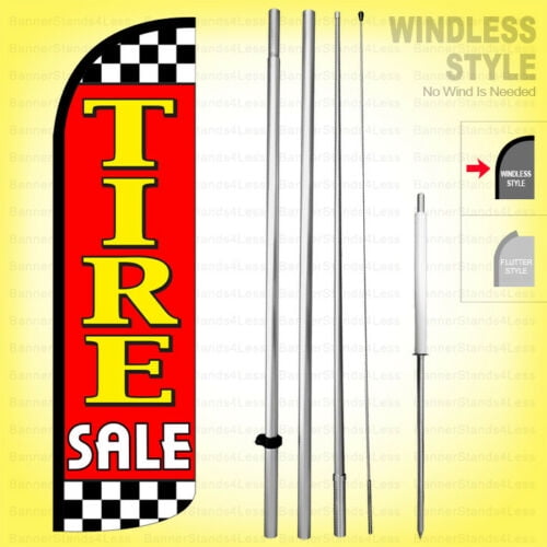 Windless Swooper Flag Kit 15' Feather Banner Sign  rq-h WE SELL BOXES 
