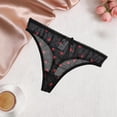 thumbnail image 2 of Pantalones Casuales para las Mujeres Pantalones de Malla de Cintura Baja de Moda Tanga para las Mujeres, Pantalones de Período Impresos con Patrón Geométrico, 2 of 7