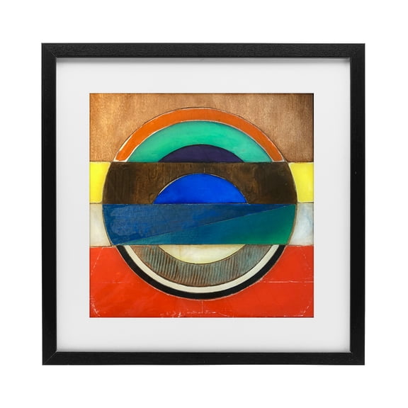 Stupell Industries Bisected Circle Structure Black Framed Print Under Glass, design by Matthew Finger