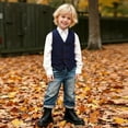 thumbnail image 2 of LYHaoo Boy's Suit Dress Gentleman's Exquisite Children's Dress Elegant Style Suitable For Weddings Piano Concerts And Speeches. Stylish Jacket Vest. Stretch Casual Sizes 4-5 Years Blue, 2 of 6
