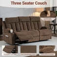 thumbnail image 6 of WENTUM Recliner Sofa Set, 3 Seater Recliner Sofa Chair, Manual Reclining Sofa Couch, Triple Recliner Sofa for Living Room, Home Theater, Small Spaces, Brown, 6 of 6