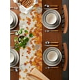 thumbnail image 2 of ERUNPONLY Thanksgiving Table Runner - 90 Inch Long Retro Orange Fall Maple Leaves Autumn Cotton and Linen Blended Dress Scarves Farmhouse Table Runner for Kitchen Dining, Coffee Table, 13"x90", 2 of 8