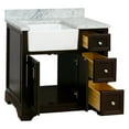 thumbnail image 3 of Zelda 36" Farmhouse Bathroom Vanity with Chocolate Cabinet and Carrara Marble Top, 3 of 6