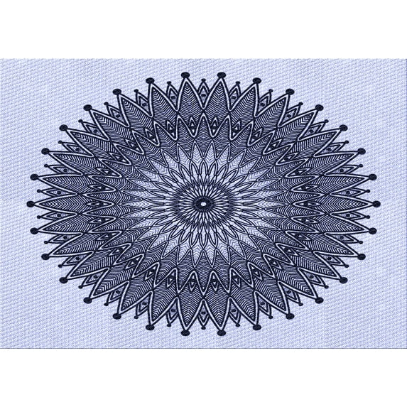Ahgly Company Indoor Rectangle Patterned Heavenly Blue Area Rugs, 8' x 10'