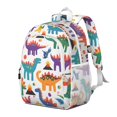 thumbnail image 2 of Cute Dinosaur Pattern Backpack for School,Cute School Bag,Schoolbag with Adjustable Shoulder Straps & Padded Back,15"x11.42"x5.5", 2 of 6