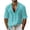 Blue, variant on Men's Long Sleeve Shirt V Neck Casual Button Down Blouse Solid Color Loose Tops Comfy Lightweight Tee