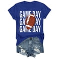 thumbnail image 1 of Charmgo Haut pour Femmes Tendance T-Shirts Jour de Match T-Shirt Imprimé 2D pour Femmes Manches Courtes Col Rond T-Shirt Mode Léger Doux Tenue Décontractée Vêtements pour Femmes Football Bleu m, 1 of 4