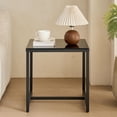 thumbnail image 2 of Hassch Black Glass Side Table with Metal Legs, Multi-Functional End Table for Living Room, Bedroom, Office, or Outdoor Use, Easy to Clean, 17.71"L x 17.71"W x 17.71"H, 2 of 6